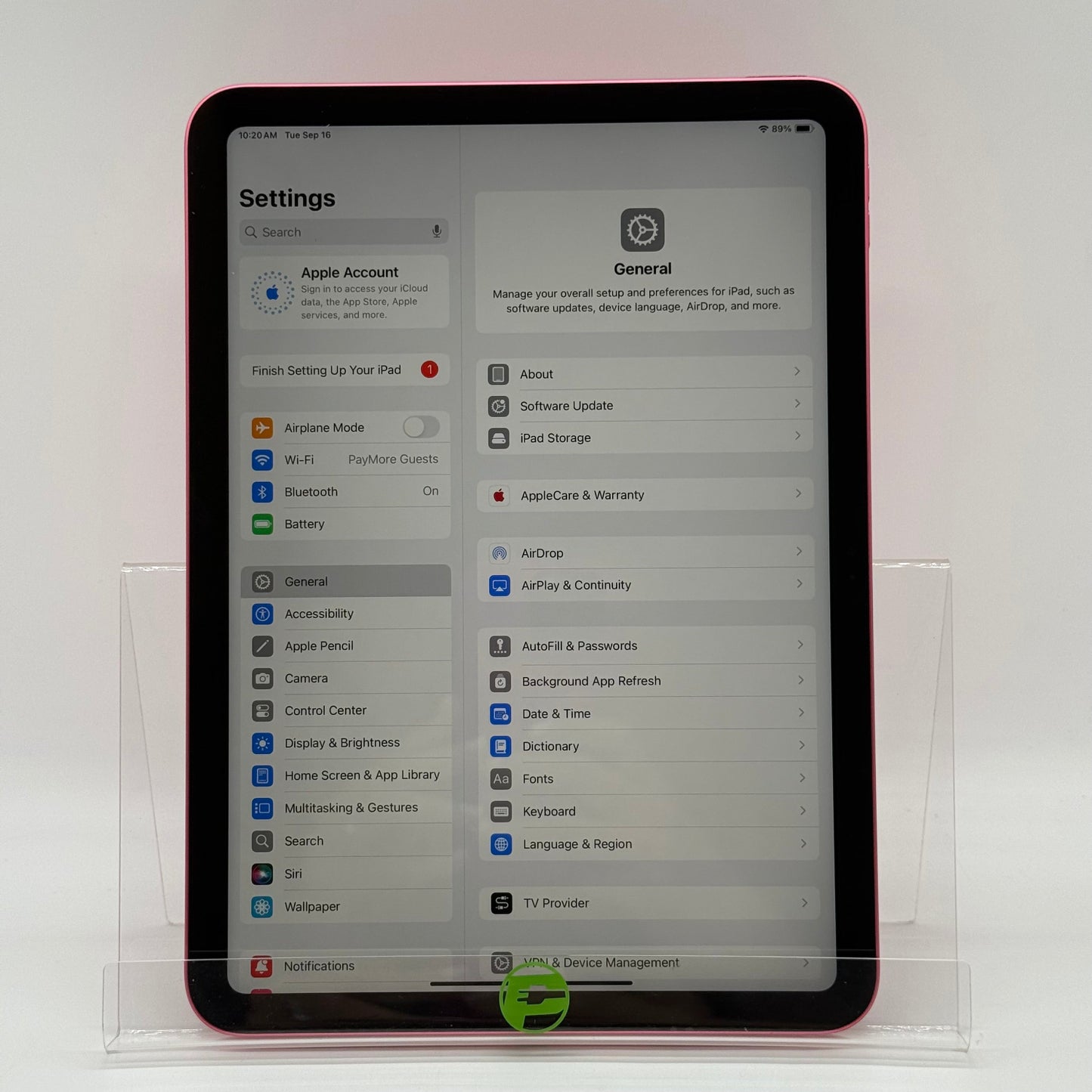 WiFi Only Apple iPad 10th Gen 64GB Pink MPQ33LL/A