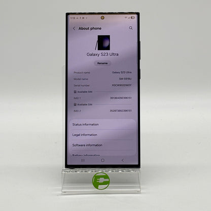 Unlocked Samsung Galaxy S23 Ultra 12GB RAM 512GB SM-S918U Phantom Black
