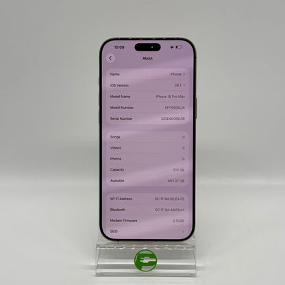 Unlocked Apple iPhone 16 Pro Max 512GB Natural Titanium MYW93LL/A