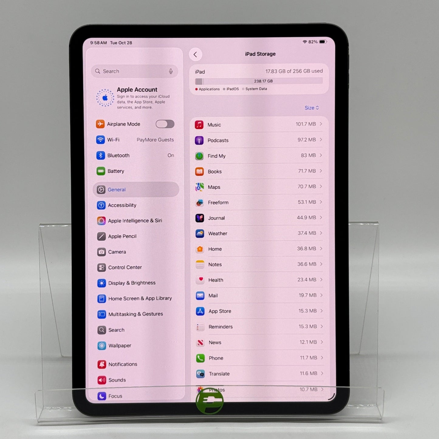 WiFi Only Apple iPad Pro 11" M4 256GB Space Black MVV83LL/A