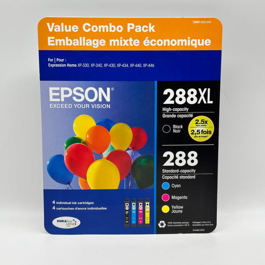New Epson 288XL T288XL-BCS-SVH Black Ink Cartridge Combo Pack EXP 10/2026