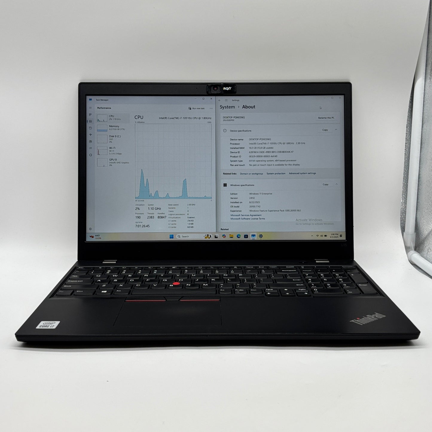 Lenovo ThinkPad L15 Gen 1 15.6" i7-10510U 2.3GHz 16GB RAM 512GB SSD