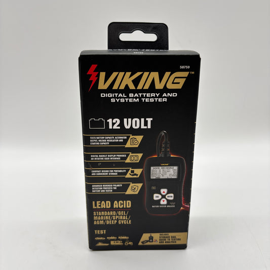 New Viking 58759 12V Digital Battery and System Tester