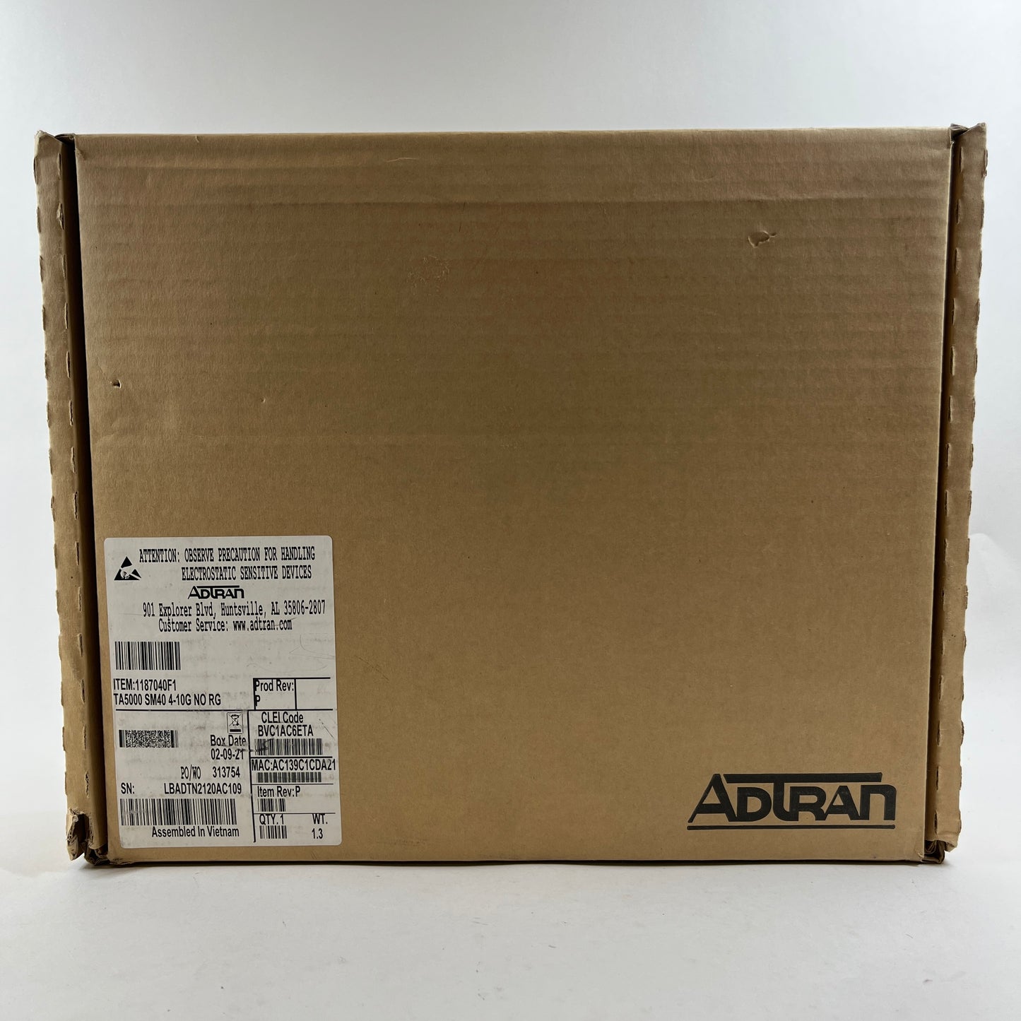 New Adtran TA5000 SM40 4-10G NO RG Switch Module40 4-10 GigE 1187040F1