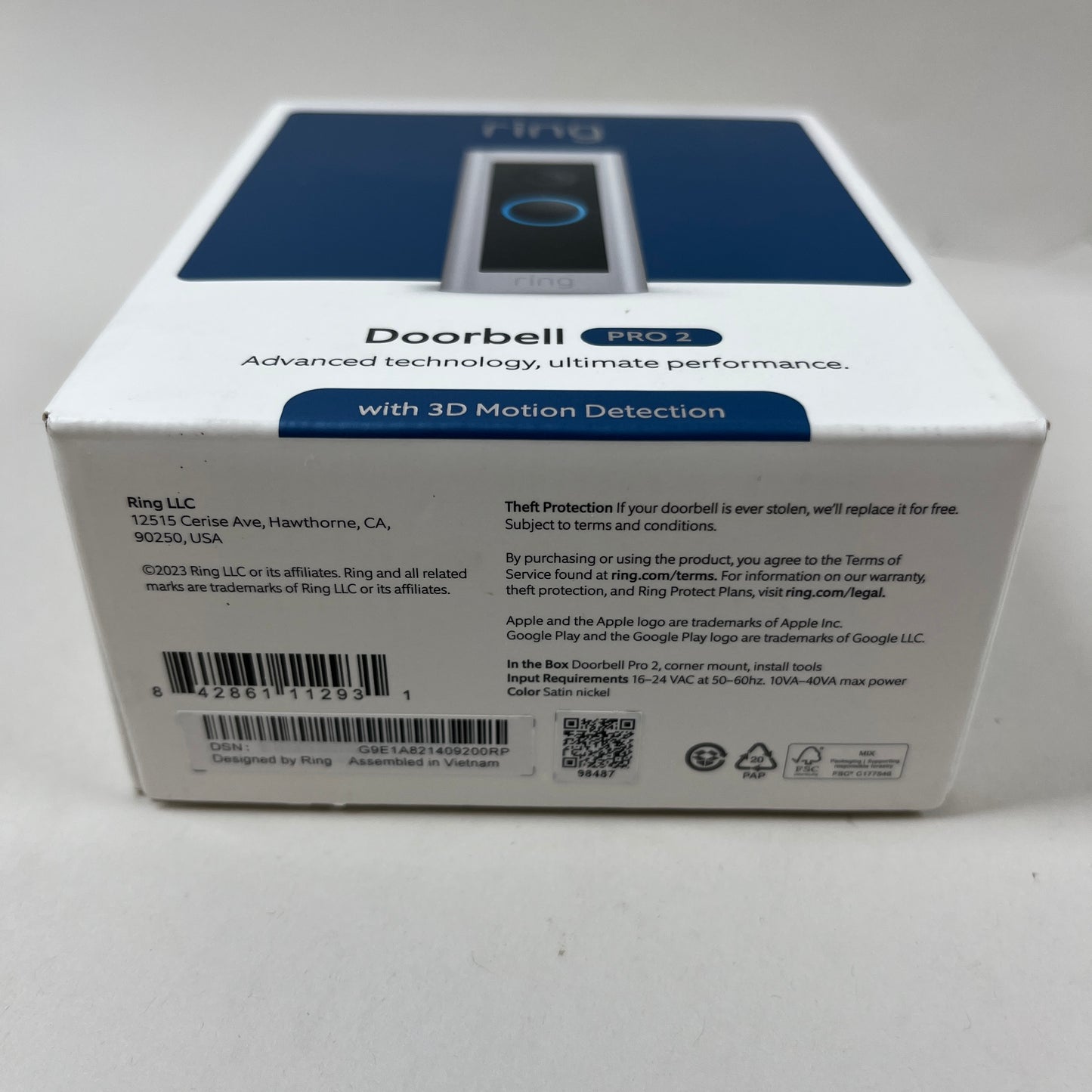 New Ring Doorbell Pro 2 Doorbell Security Camera