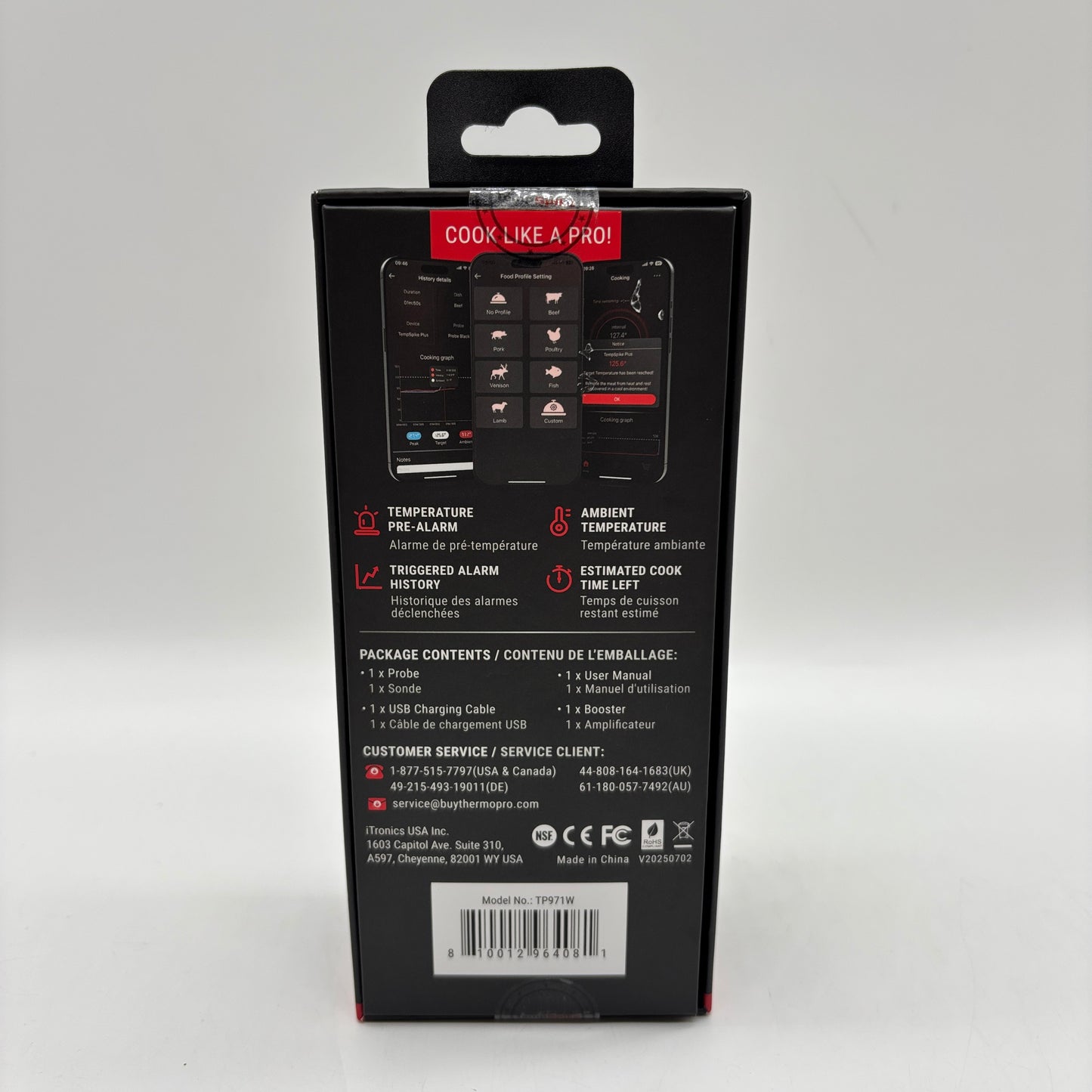 New ThermPro TempSpike Plus Wireless Bluetooth Meat Thermometer TP971W