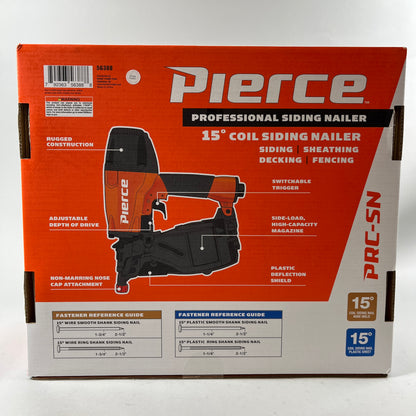 New Pierce 56388 15 Degree Professional Siding Nailer PRC-SN