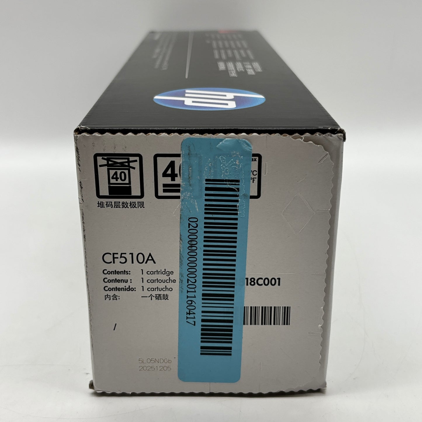 New HP 204A CF510A Black Toner Cartridge MFG Date - 12/2025
