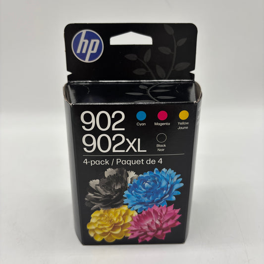New HP 902XL T0A39AN Black, Yellow, Cyan and Magenta Ink Cartridge EXP 12/2027