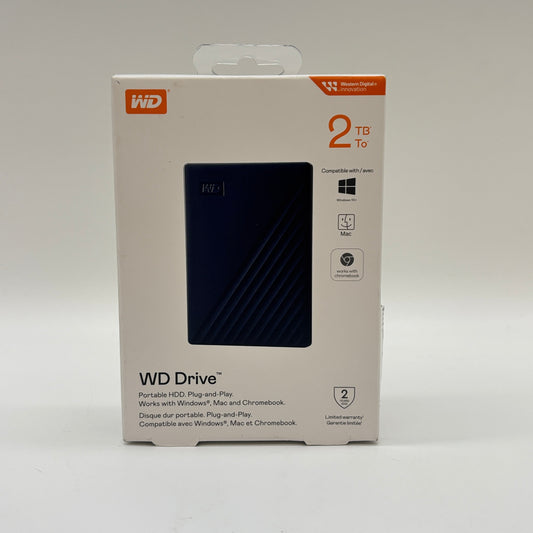 New Western Digital External WD Drive 2TB External HDD WBB7B0020BBL-AB