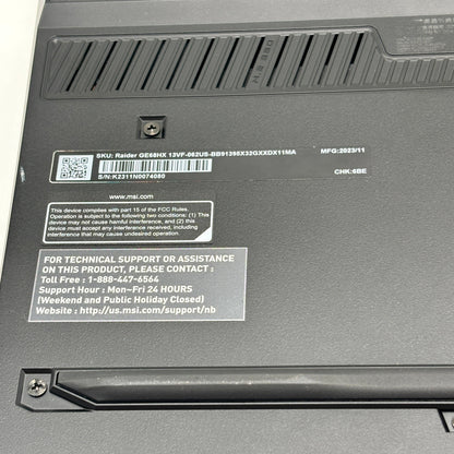 MSI Raider GE68HX MS-15M2 16" i9-13950HX 64GB RAM 2TB SSD GeForce RTX 4060