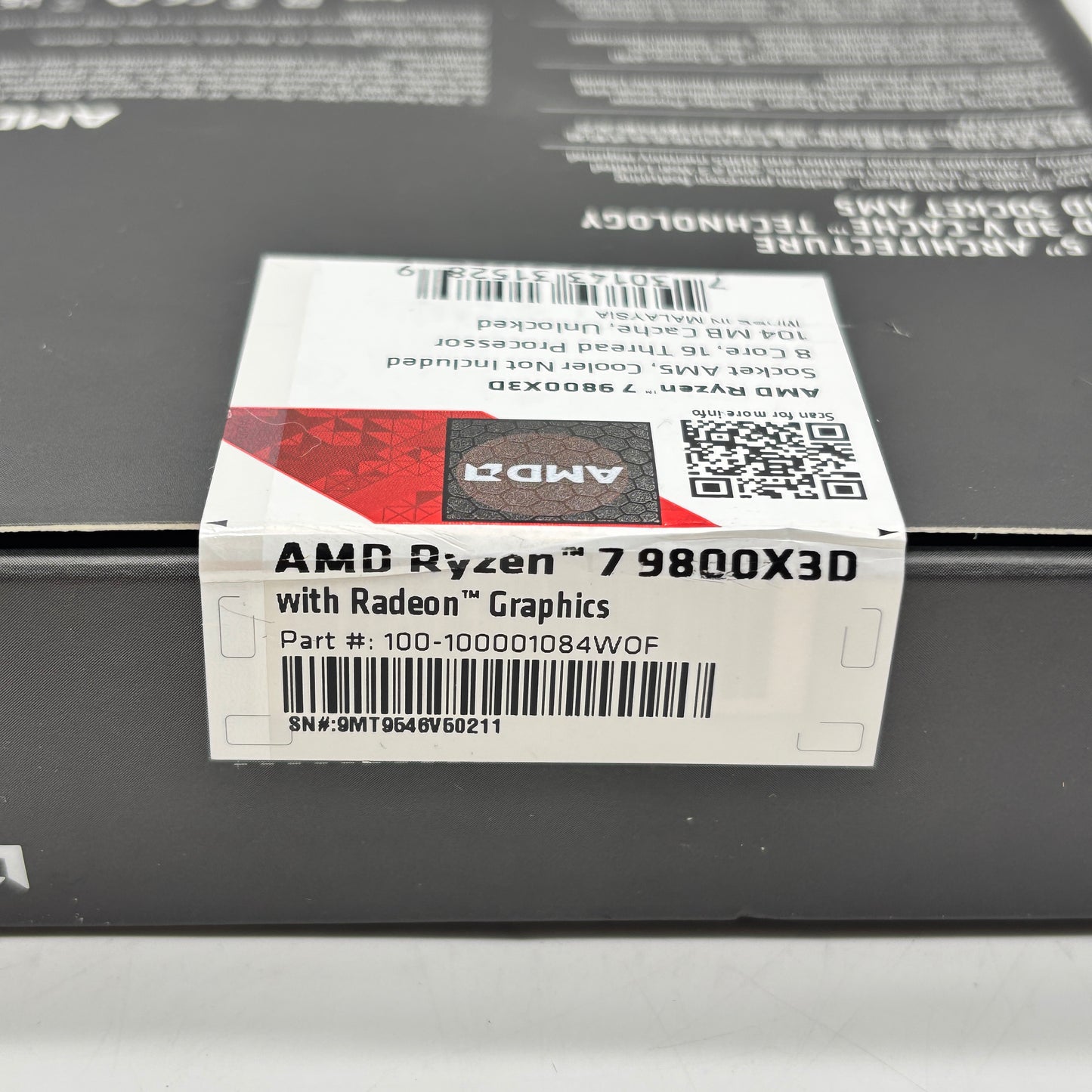 AMD Ryzen 7 9800X3D 5.20GHz 8 Core 100-000001084 16 Thread AM5