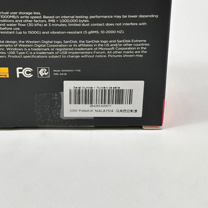 New SanDisk Extreme Portable SSD 1TB SDSSDE51-1TOO-AW25