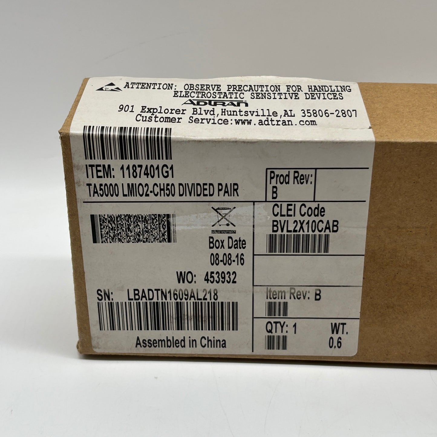 New ADTRAN TA5000 LMIO2-CH50 Divided Pair 1187401G1