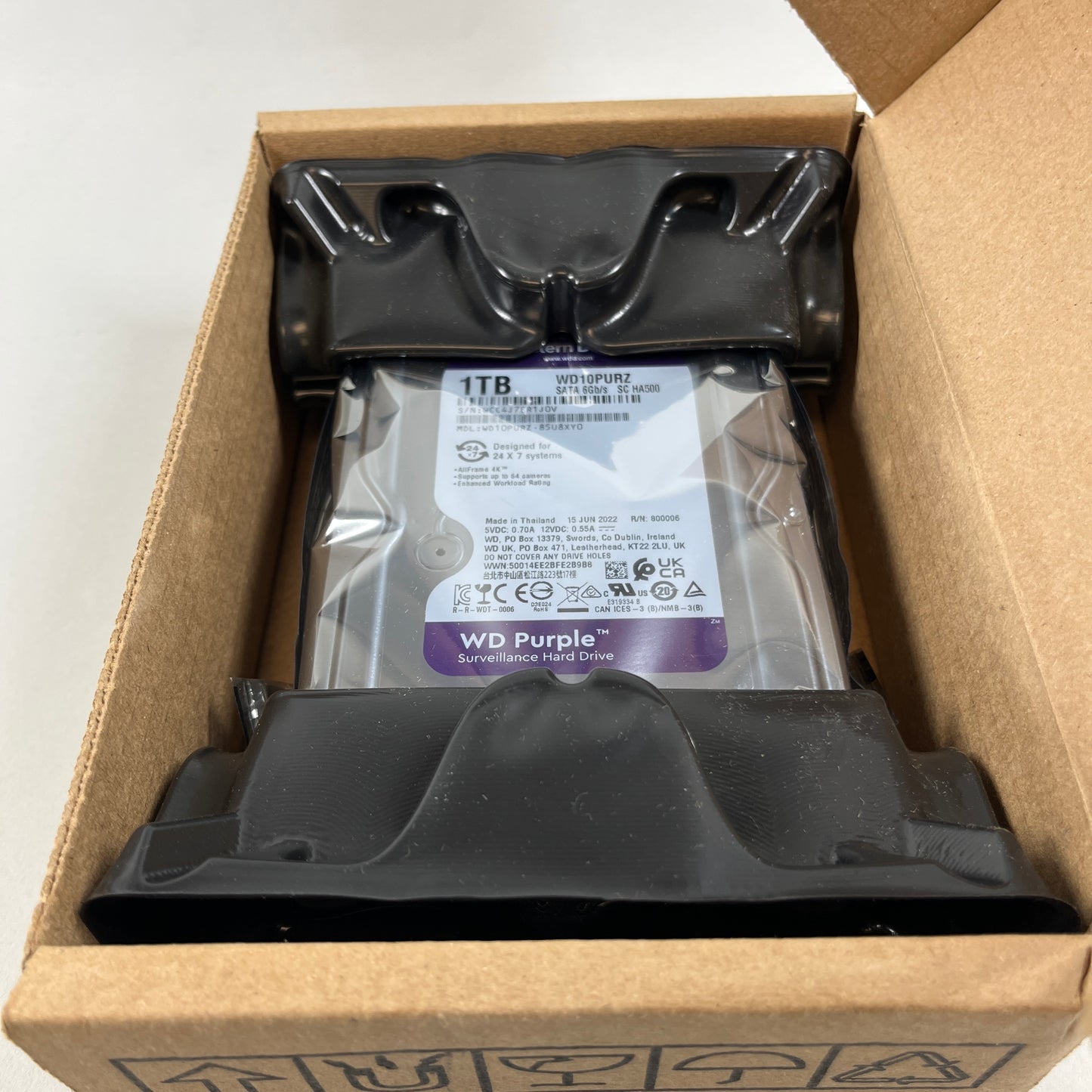 New Western Digital WD Purple Pro Surveillance HDD 1TB WD10PURZ