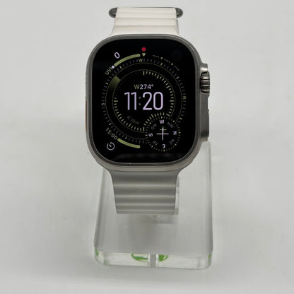 Unlocked Apple Watch Ultra 49MM Natural Titanium White Magnetic Link MNH83LL/A