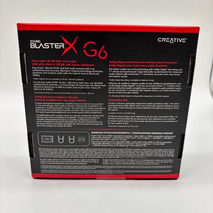 New Creative Labs Sound BlasterX G6 Gaming Sound Card