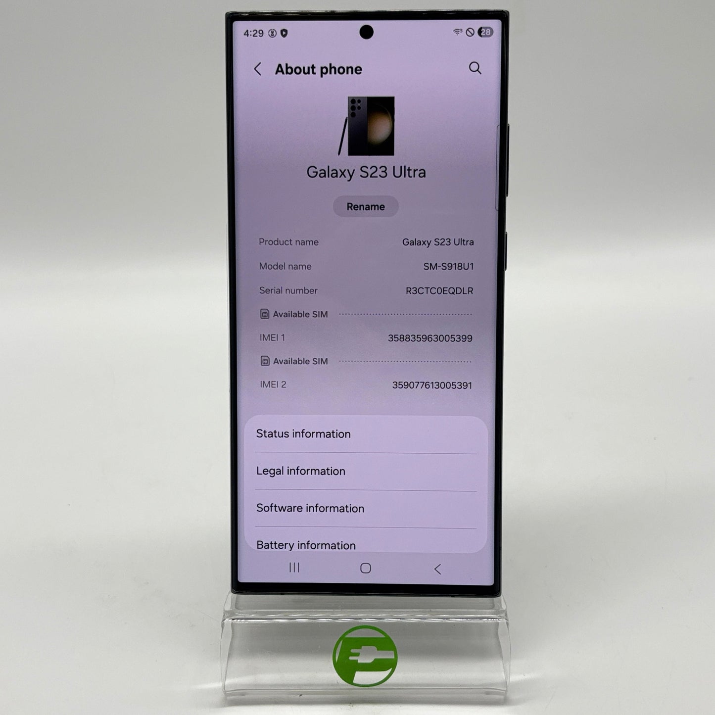 Unlocked Samsung Galaxy S23 Ultra 12GB RAM 512GB SM-S918U1 Green