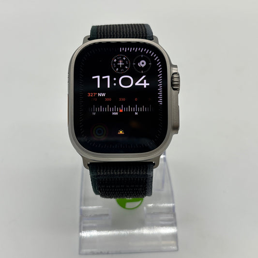 Unlocked Apple Watch Ultra 2 49MM Silver Titanium Green/Gray Trail Loop A2986