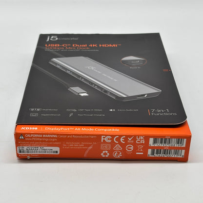 New j5create USB-C Dual 4K HDMI Mini Dock JCD398