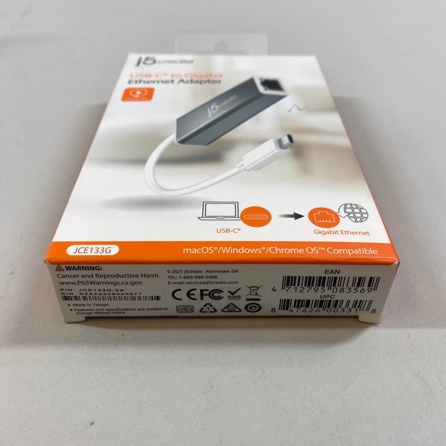 New j5create USB-C to Gigabit Ethernet Adapter JCE133G