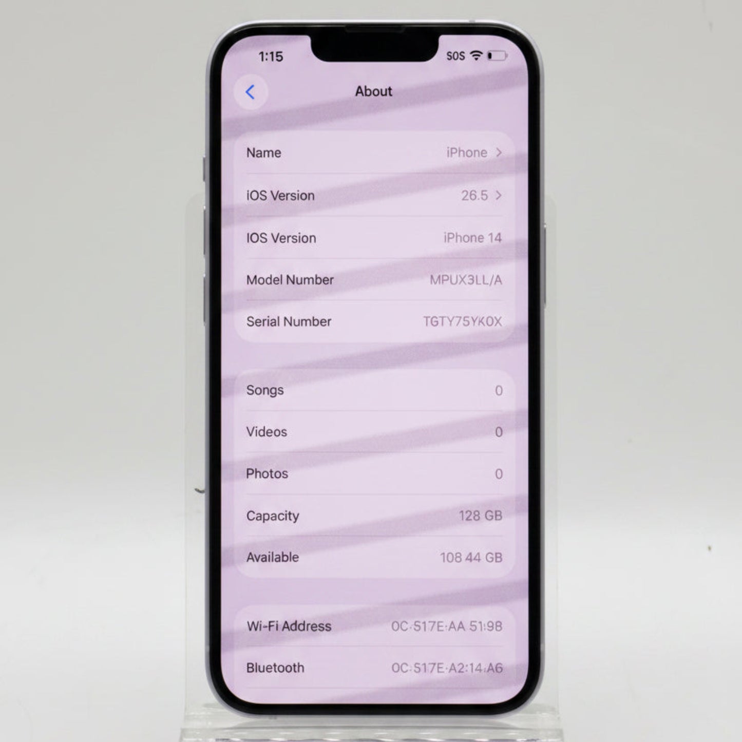 Factory Unlocked Apple iPhone 14 128GB Purple MPUX3LL/A