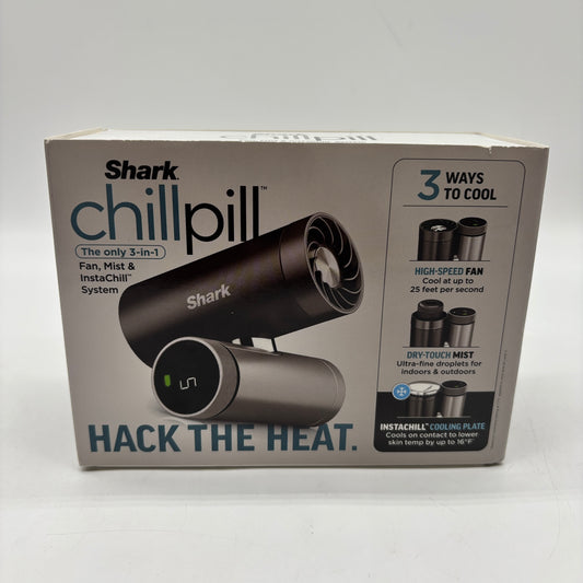 New Shark Chill Pill 3-in-1 Personal Cooling System w/Fan, InstaChill, Mist