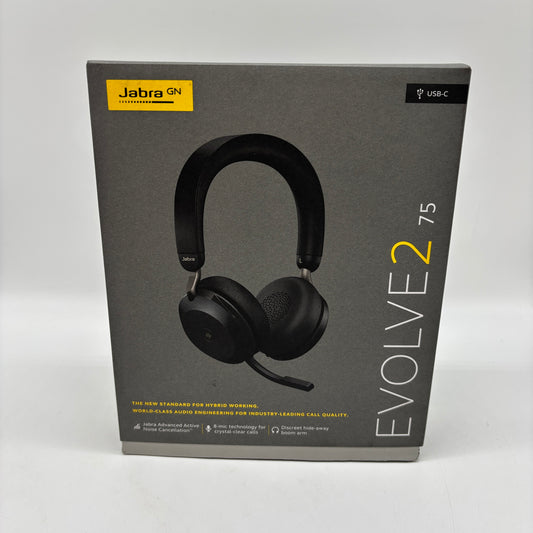 New Jabra Evolve2 75 Wireless Headset Black HSC150W