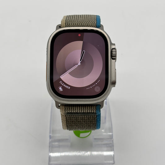 Unlocked Apple Watch Ultra 49MM Natural Titanium Tan/Blue Trail Band MQF33LL/A