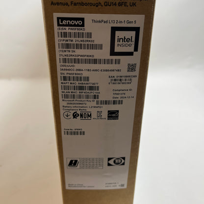 New Lenovo Thinkpad L13 2-in-1 Gen 5 L21m4pg1 13" Core Ultra 7 165U 1.7GHz 32GB RAM 512GB SSD