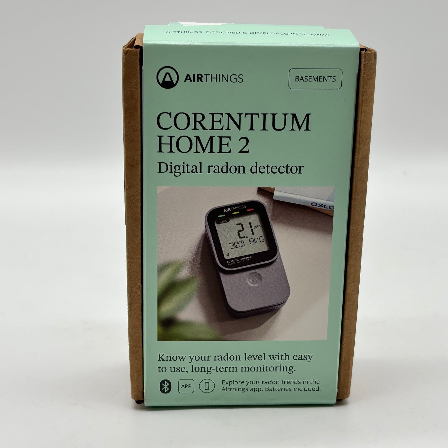 New Airthings Corentium Home 2 Digital Radon Detector 325