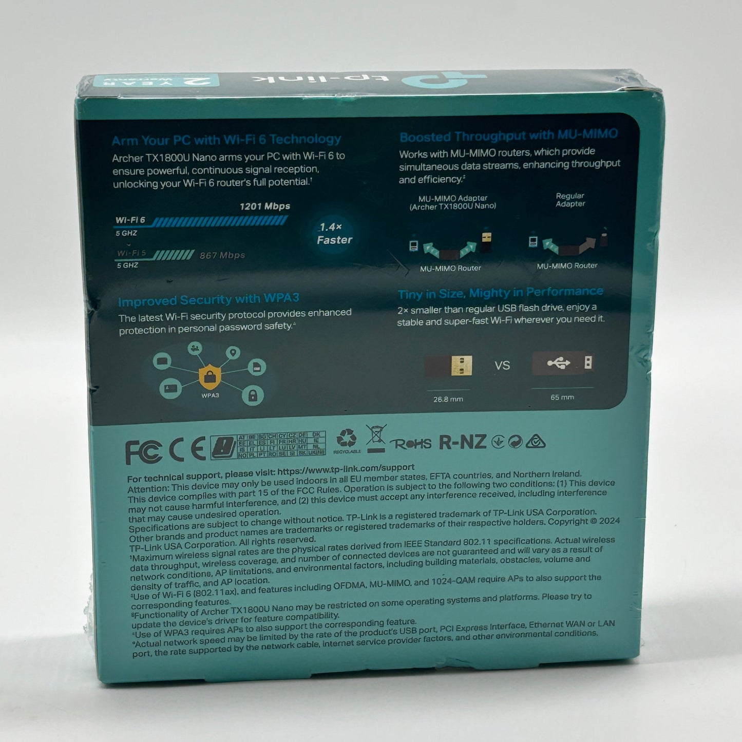 New TP-Link Archer TX1800U Nano Wi-Fi 6 Wireless USB Adapter AX1800