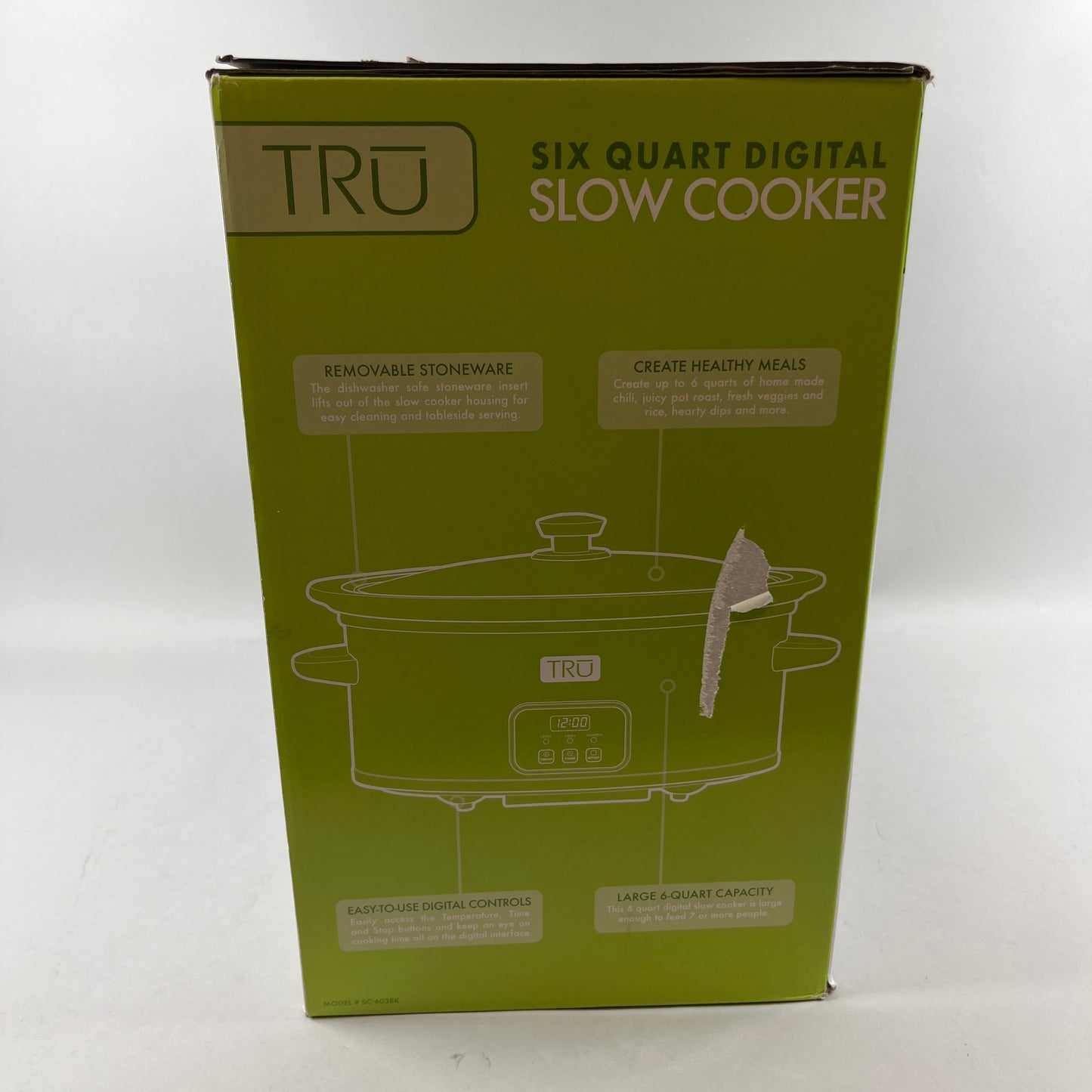 New TRU 6 QT. Digital  Slow Cooker  SC-603BK