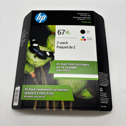 New HP 67XL 3YP31BN Black/Tri-color  Ink Cartridge EXP: 04/2027