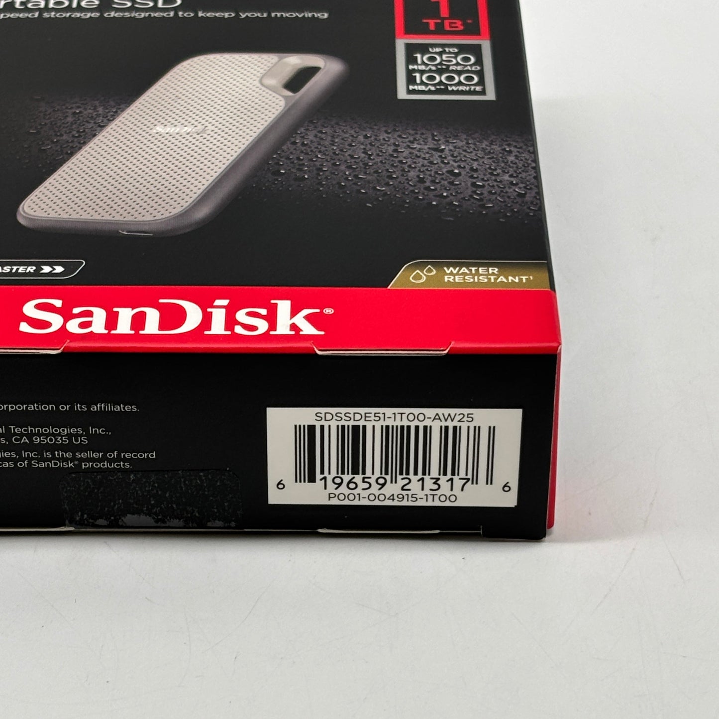 New SanDisk Extreme Portable SSD 1TB SDSSDE51-1TOO-AW25