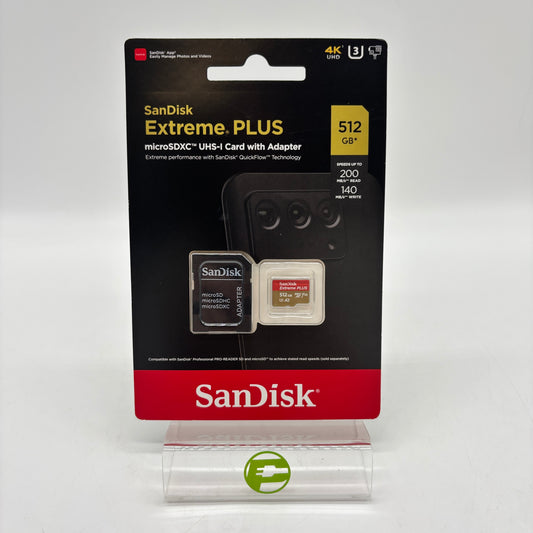 New SanDisk Extreme Plus 512GB MicroSDXC Card SDSQXBD-512G-AN6MA