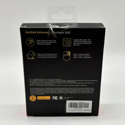 New Sandisk Extreme Portable 2TB SSD SDSSDE51-2T00-AW25