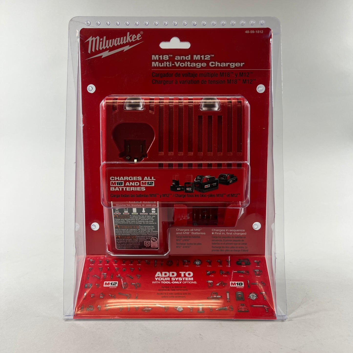 New Milwaukee 48-59-1812 M12, M18 Battery Charger