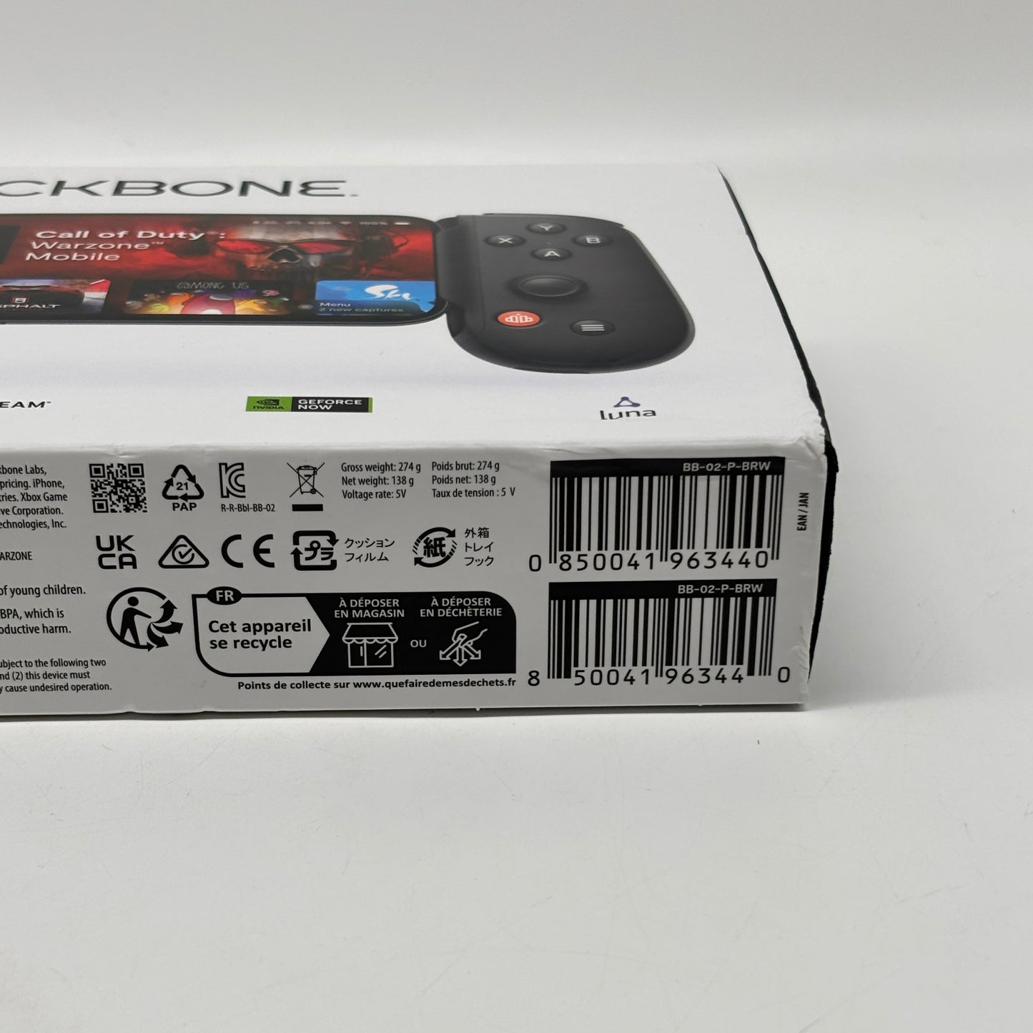 New Backbone Backbone One 2nd Generation Mobile Gaming Controller BB-02-P-BRW