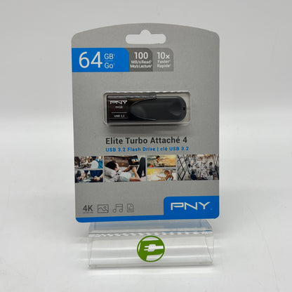 New PNY Turbo Attache 4 64GB USB 3.2 Flash Drive
