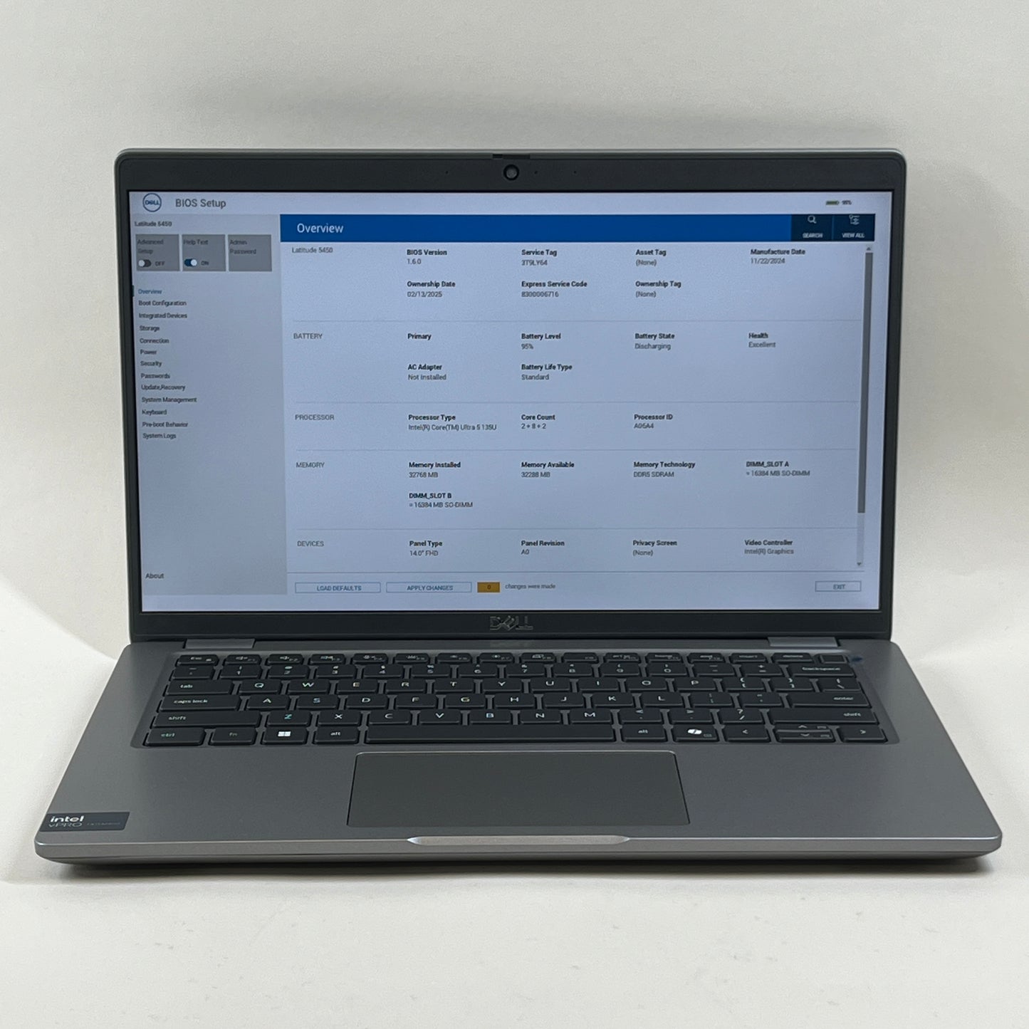 Dell Latitude 5450 P165G 14" Core Ultra 5 135U 2.1GHz 32GB RAM 256GB SSD