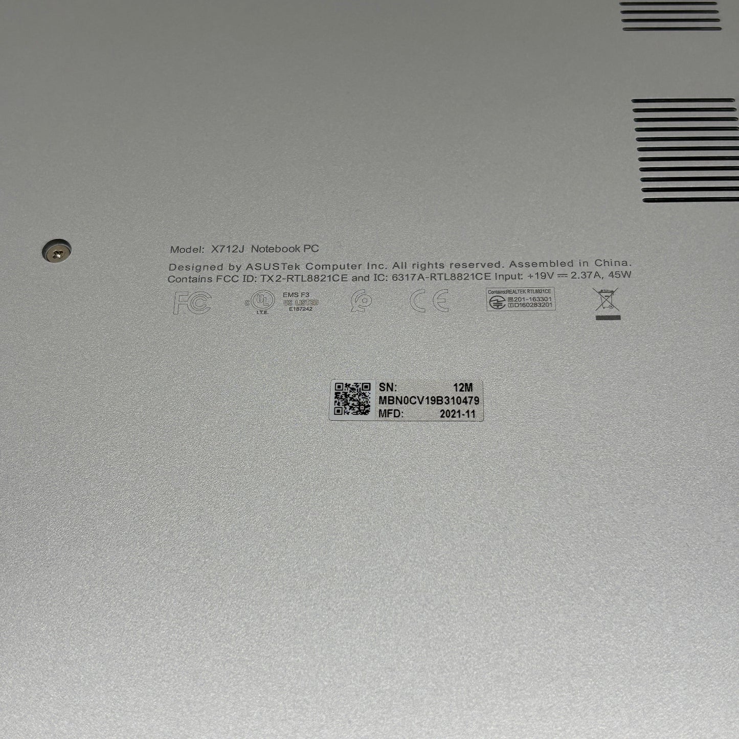 Asus VivoBook 17 X712J 17.3" i5-1035G1 1.1GHz 12GB RAM 1TB SSD