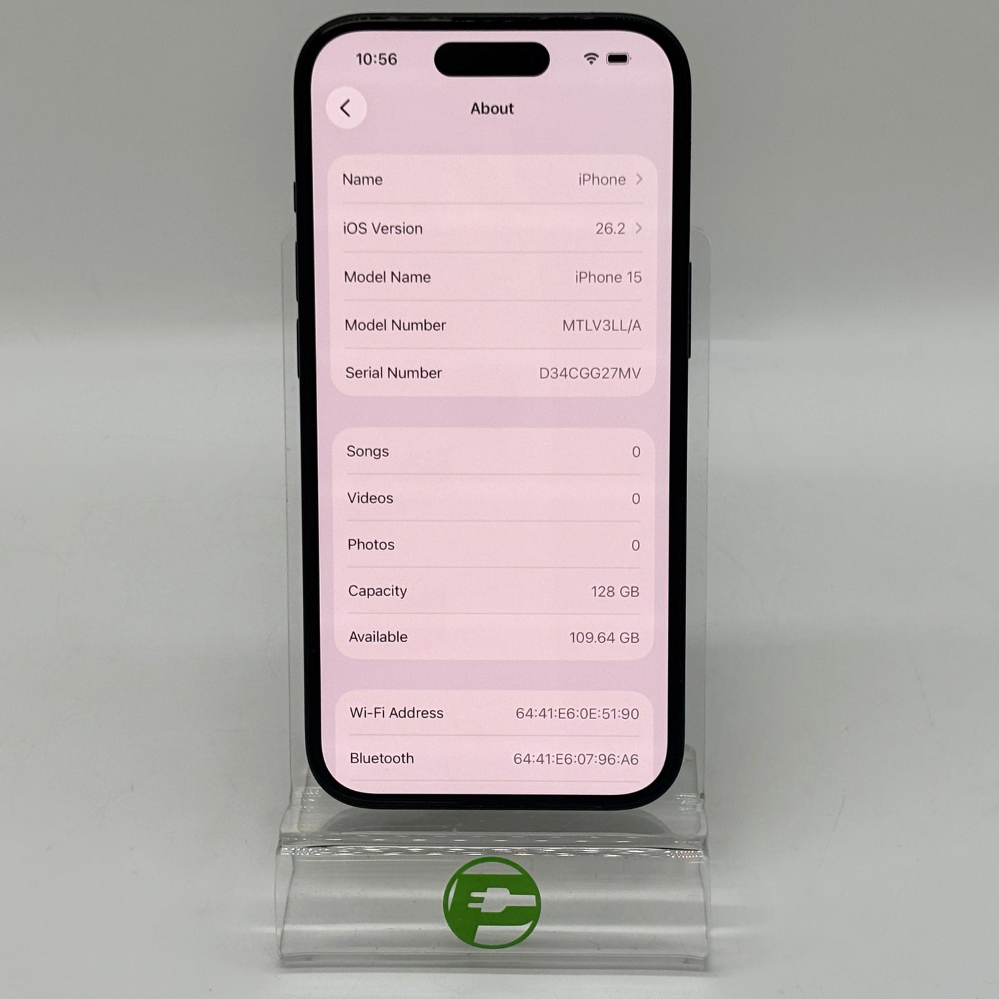 Unlocked Apple iPhone 15 128GB 26.2 Black MTLV3LL/A