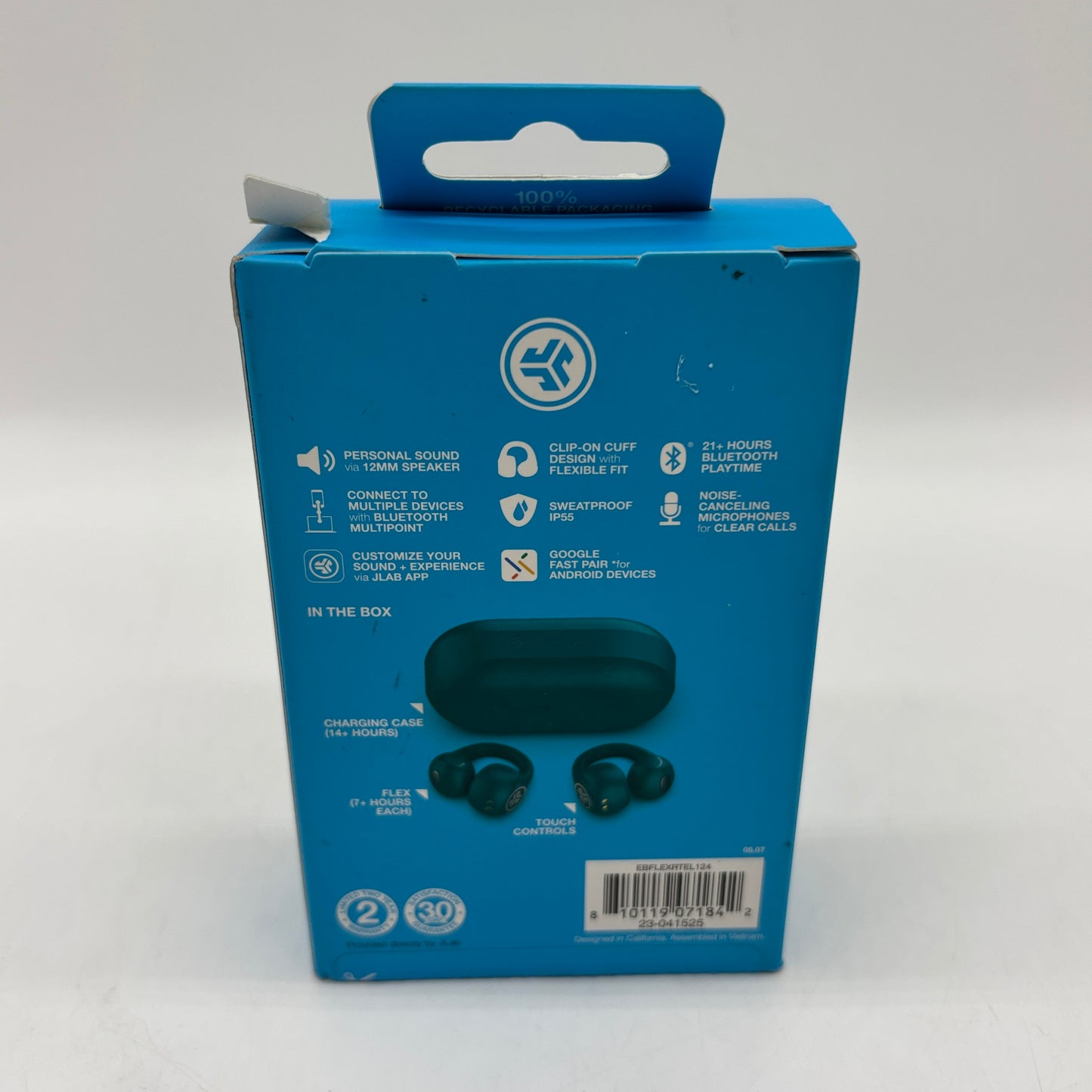 New JLab Flex Open Wireless Earbuds Green EBFLEXRTEL124