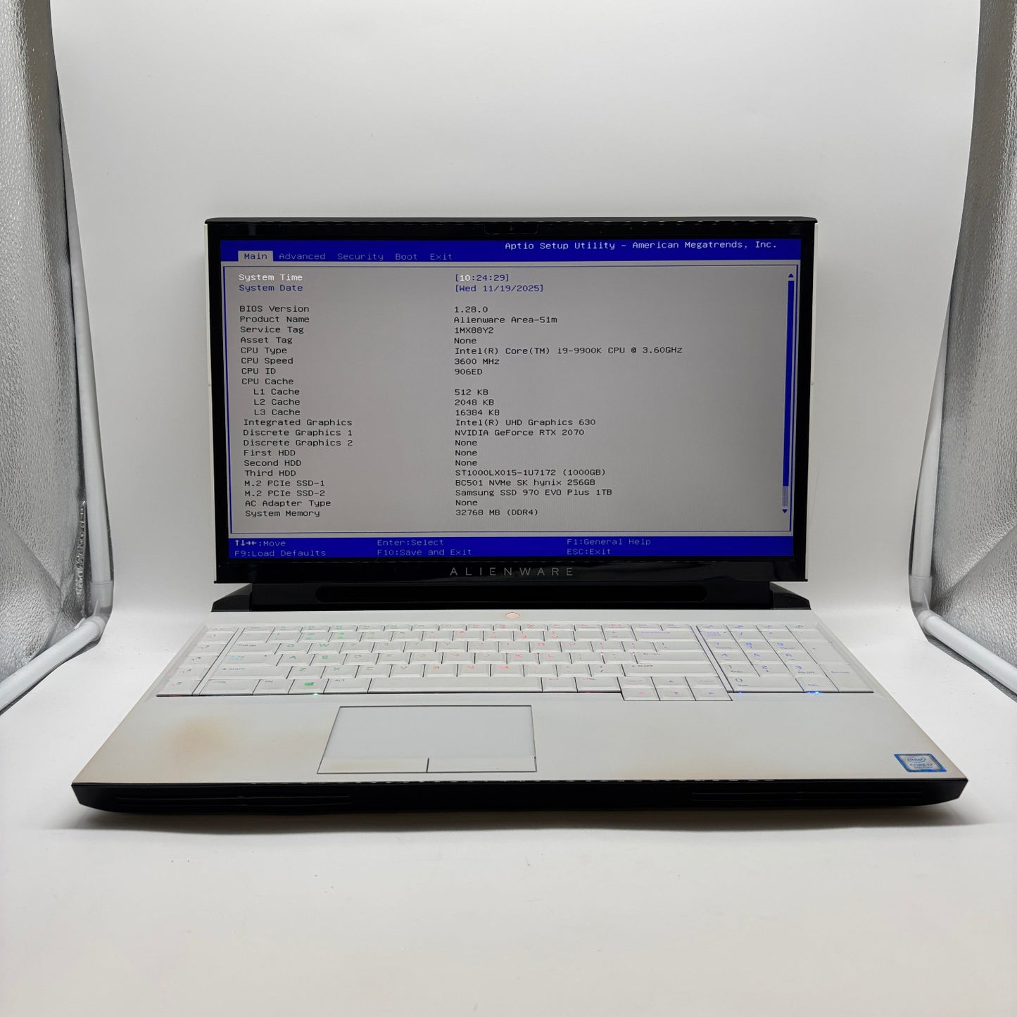 Alienware Area-51m P38E 17.3" i9-9900K 32GB RAM 2TB SSD/HDD Geforce RTX 2070