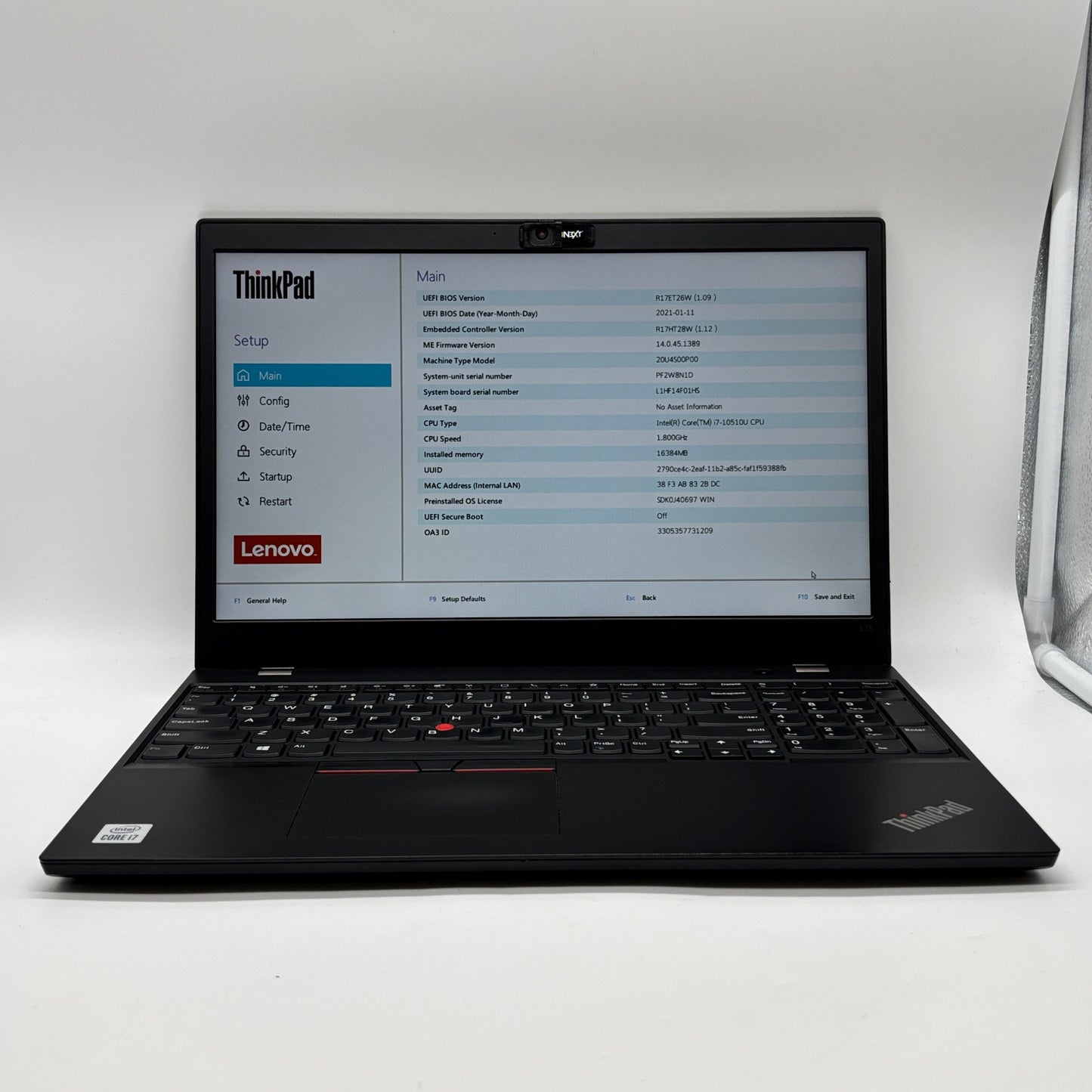 Lenovo ThinkPad L15 Gen 1 15.6" i7-10510U 2.3GHz 16GB RAM 512GB SSD