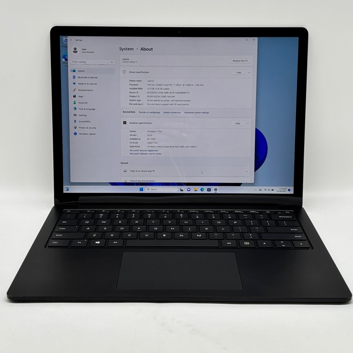 Microsoft Surface Laptop 4 1950 13.5" i7-1185G7 3.0GHz 16GB RAM 512GB SSD