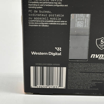 New WD_Black SN7100 1TB M.2 NVMe Gen 4.0 x 4 SSD WDBELG0010BBK