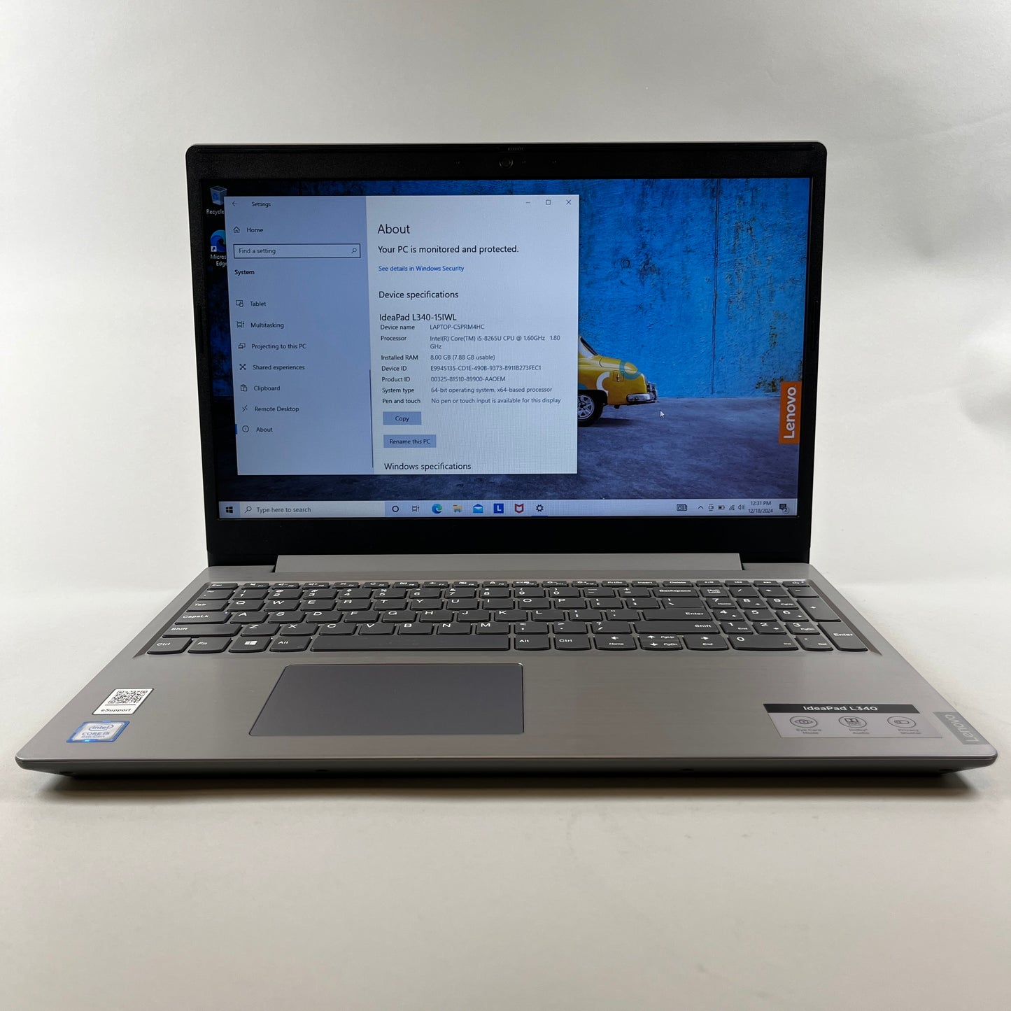 Lenovo IdeaPad  L340 81LG 15.6" i5-8265U 1.8GHz 8GB RAM 1TB