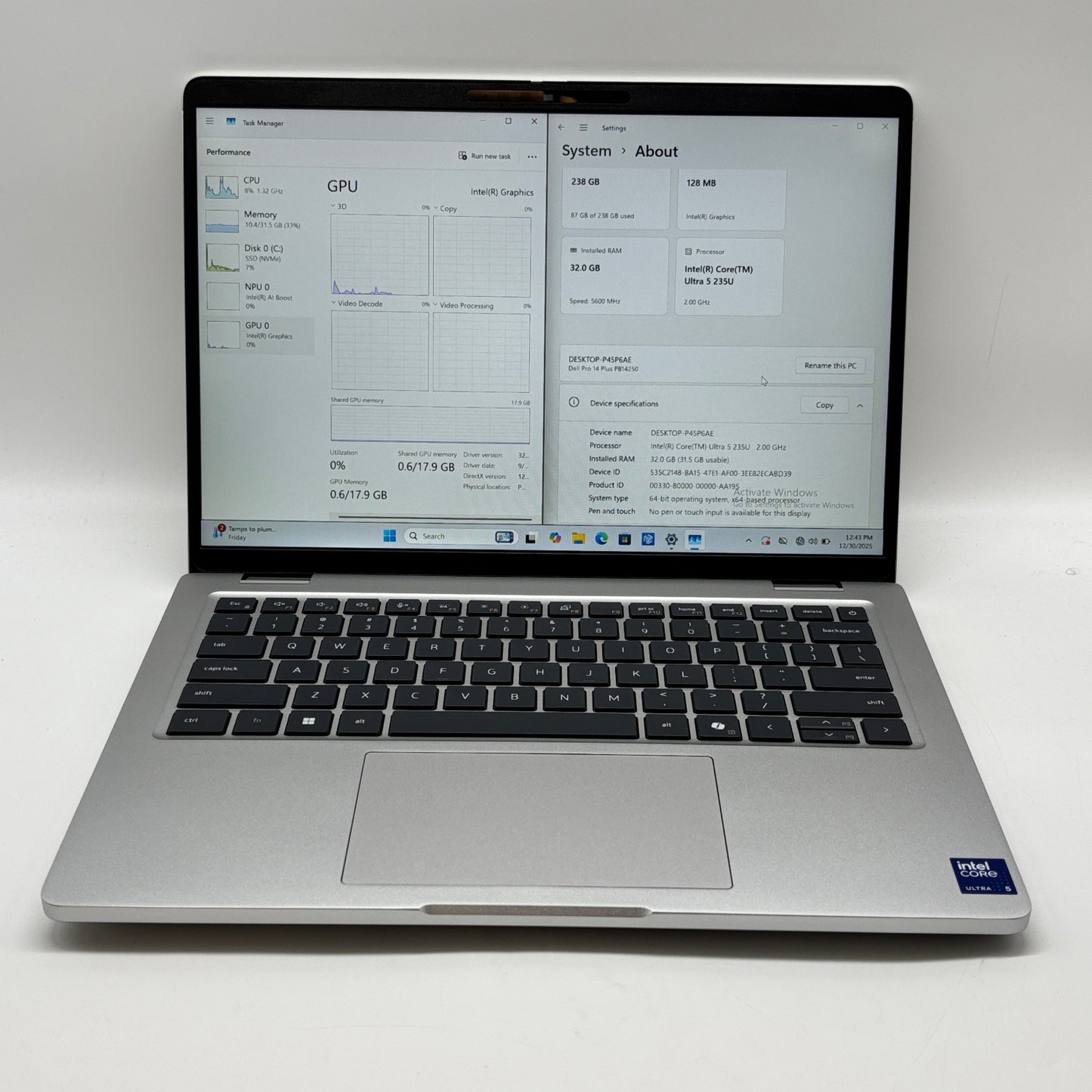 Dell Pro 14 Plus 14" Core Ultra 5 235U 2.0GHz 32GB RAM 256GB SSD